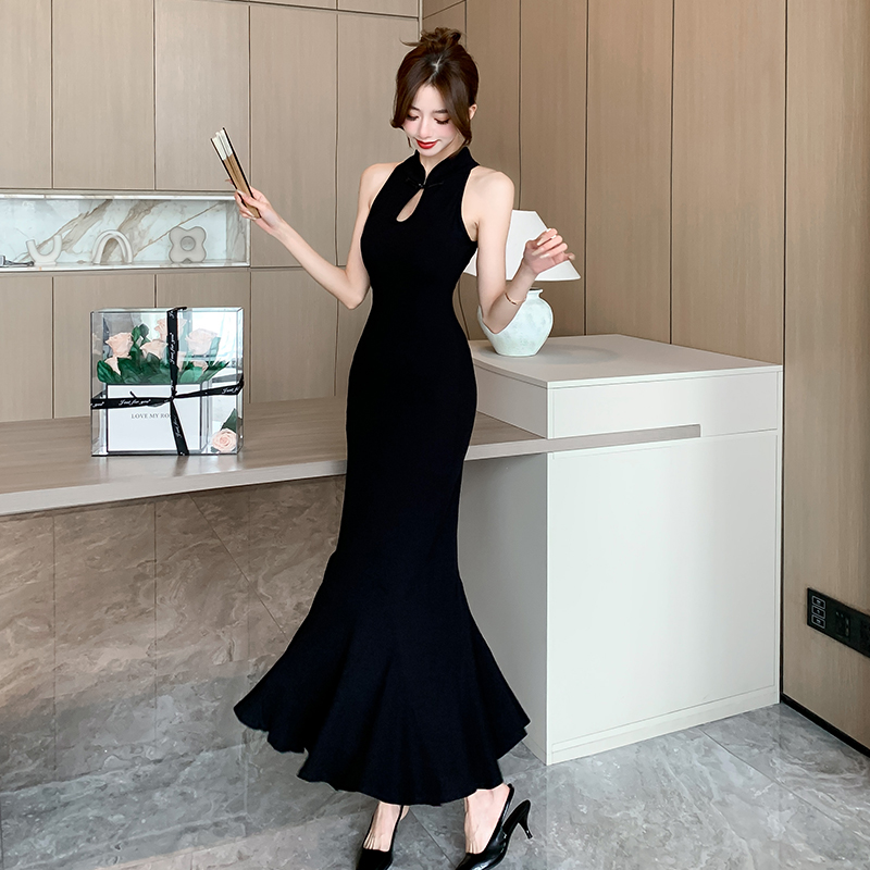 2025 New Chinese Style Qipao Button Slimming Fishtail Dress - Image 3