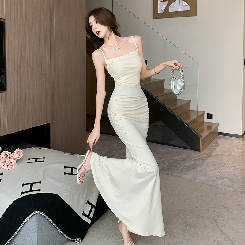 2025 New Mermaid Cami Dress Women High-End Elegant Birthday Evening Long Dress - Image 5