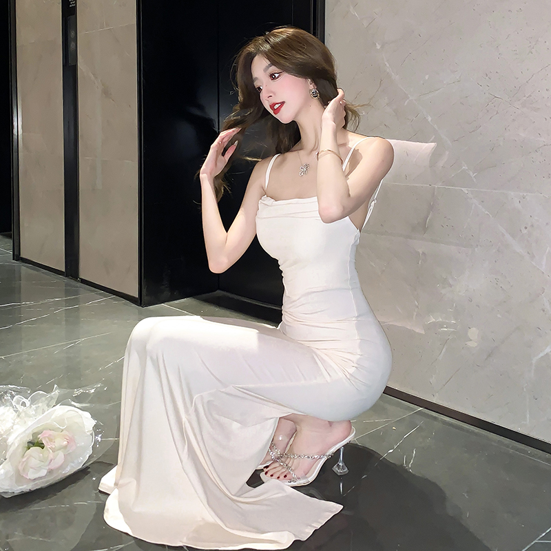 2025 New Mermaid Cami Dress Women High-End Elegant Birthday Evening Long Dress