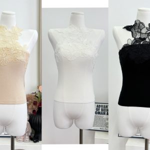 Lace Trim Slim Fit Knit Camisole Tank Top