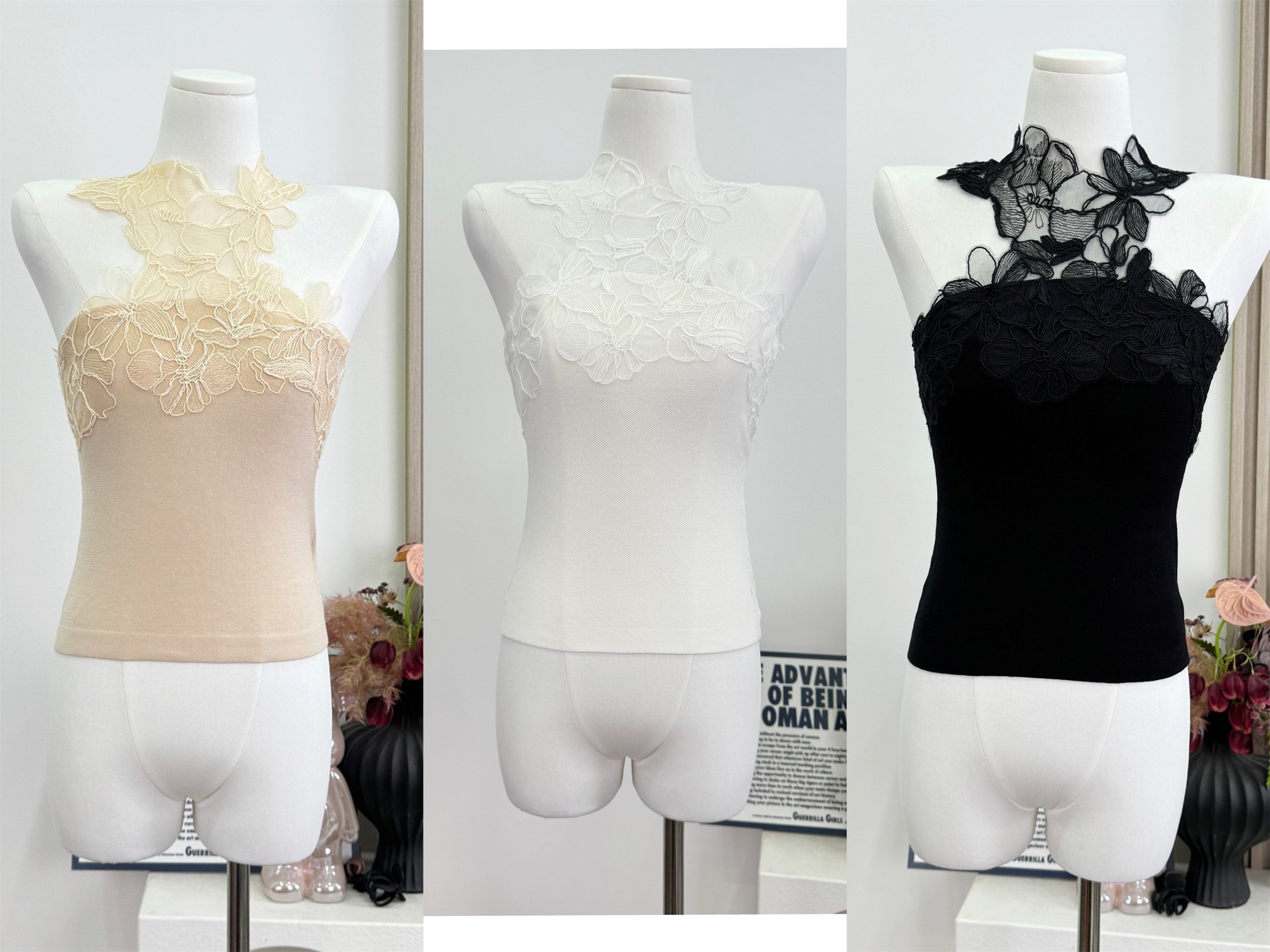 Lace Trim Slim Fit Knit Camisole Tank Top