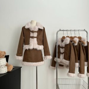 Women's Winter Two-Piece Skirt Set Korean Style Light Mature Quilted