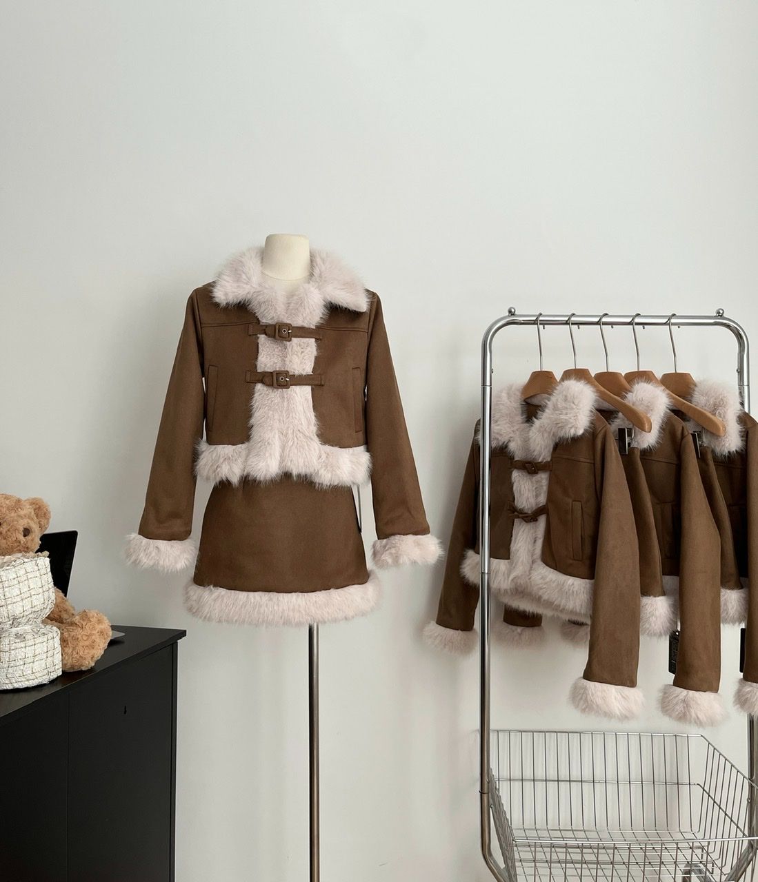 Women's Winter Two-Piece Skirt Set Korean Style Light Mature Quilted