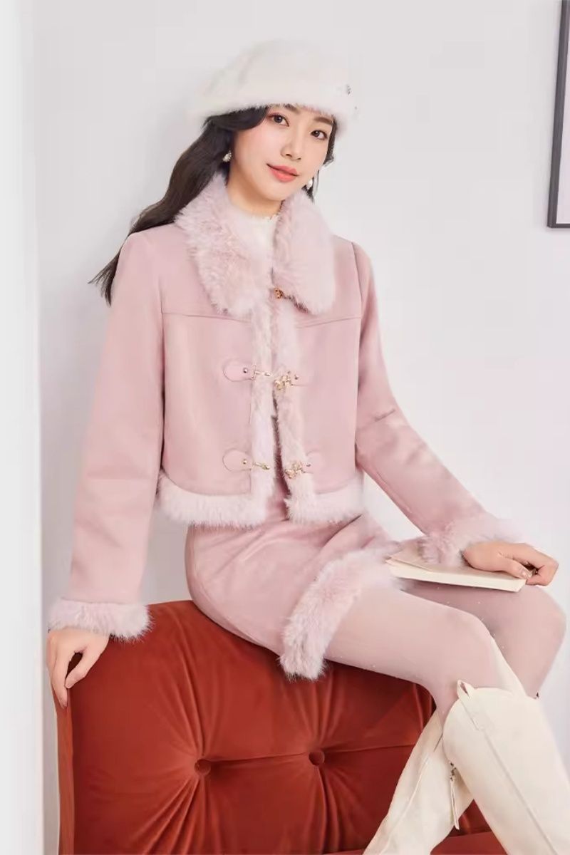 2026 Autumn Winter French Sweet Two-Piece Skirt Set - Image 3