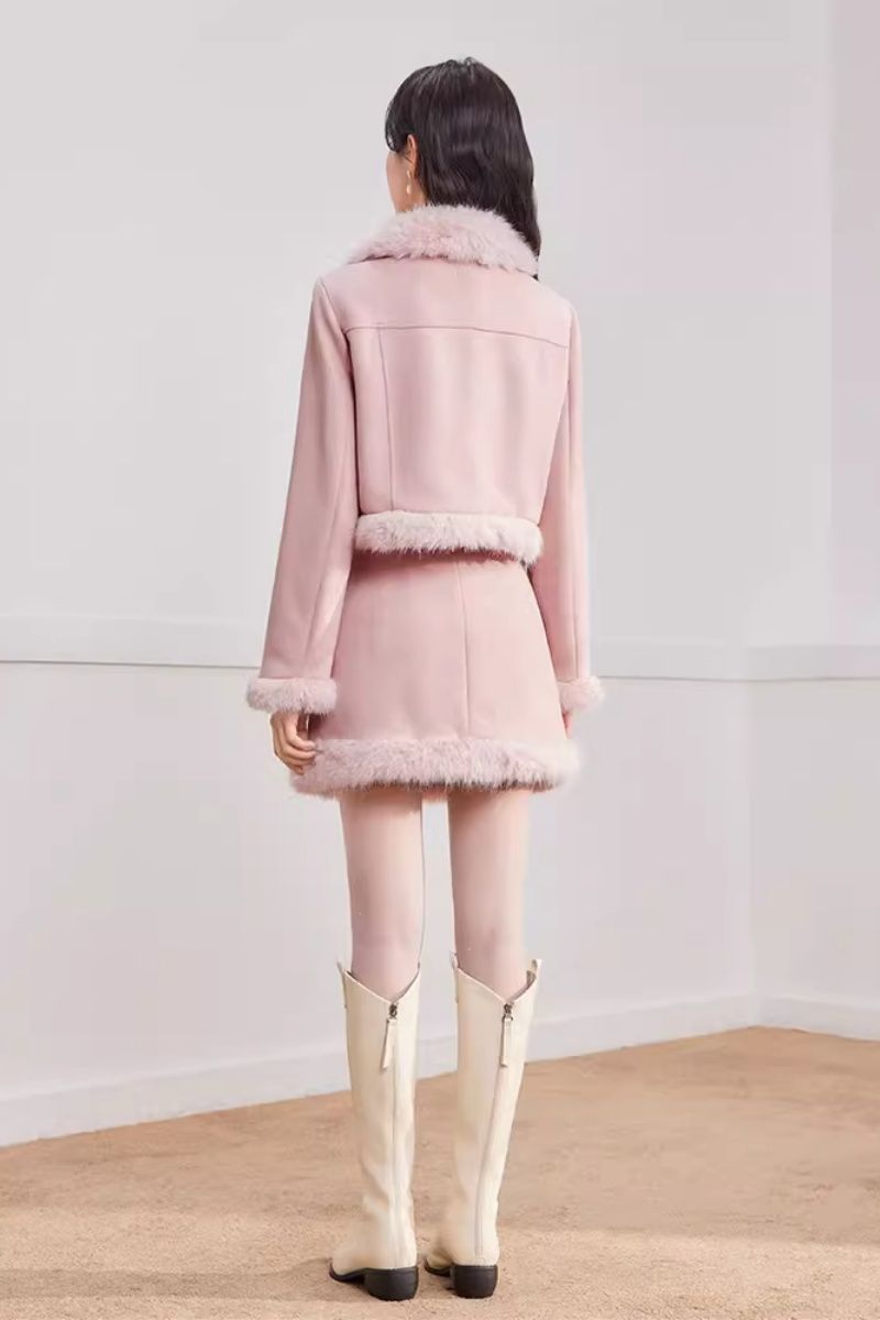 2026 Autumn Winter French Sweet Two-Piece Skirt Set - Image 4