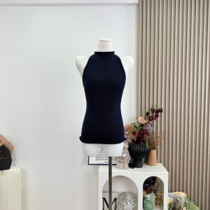 SUNONEONE Women's Slim Fit Open Back Knit Halter Cami Top