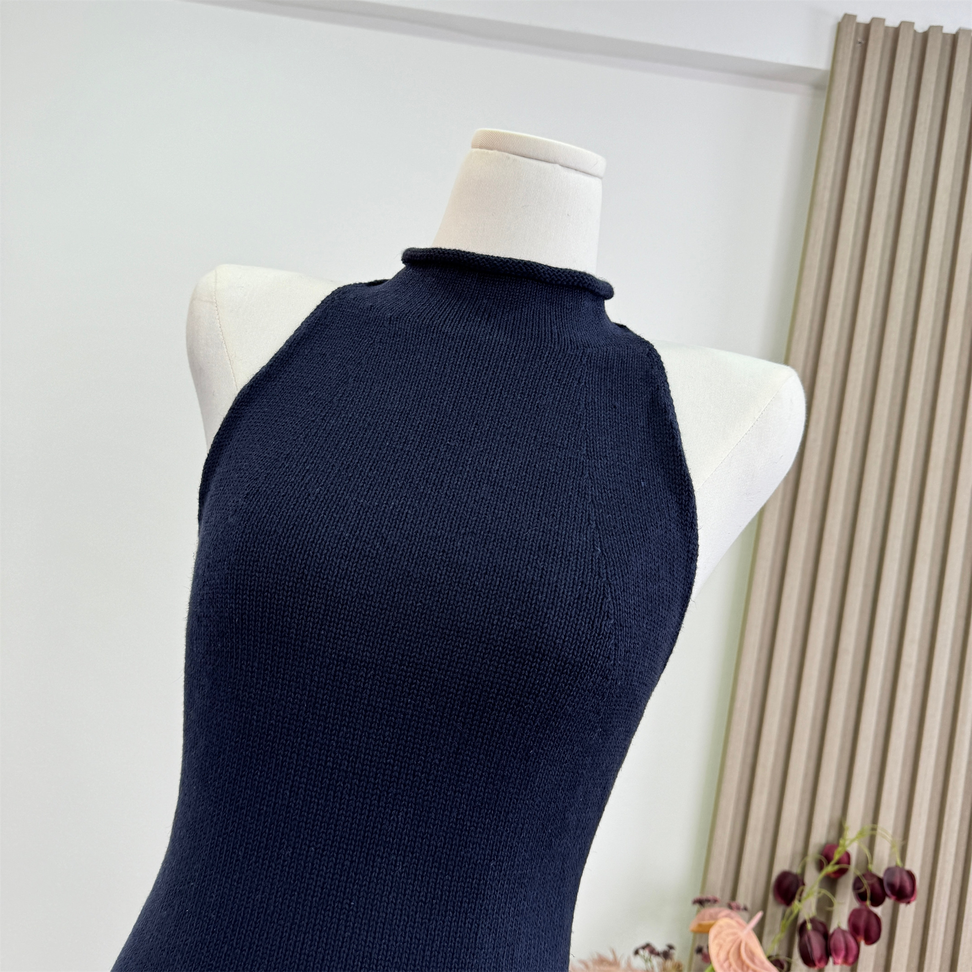 SUNONEONE Women's Slim Fit Open Back Knit Halter Cami Top - Image 2