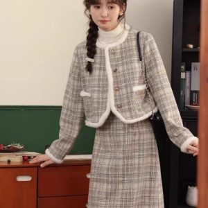 New Winter Two-Piece Set with Padded Cotton for Women