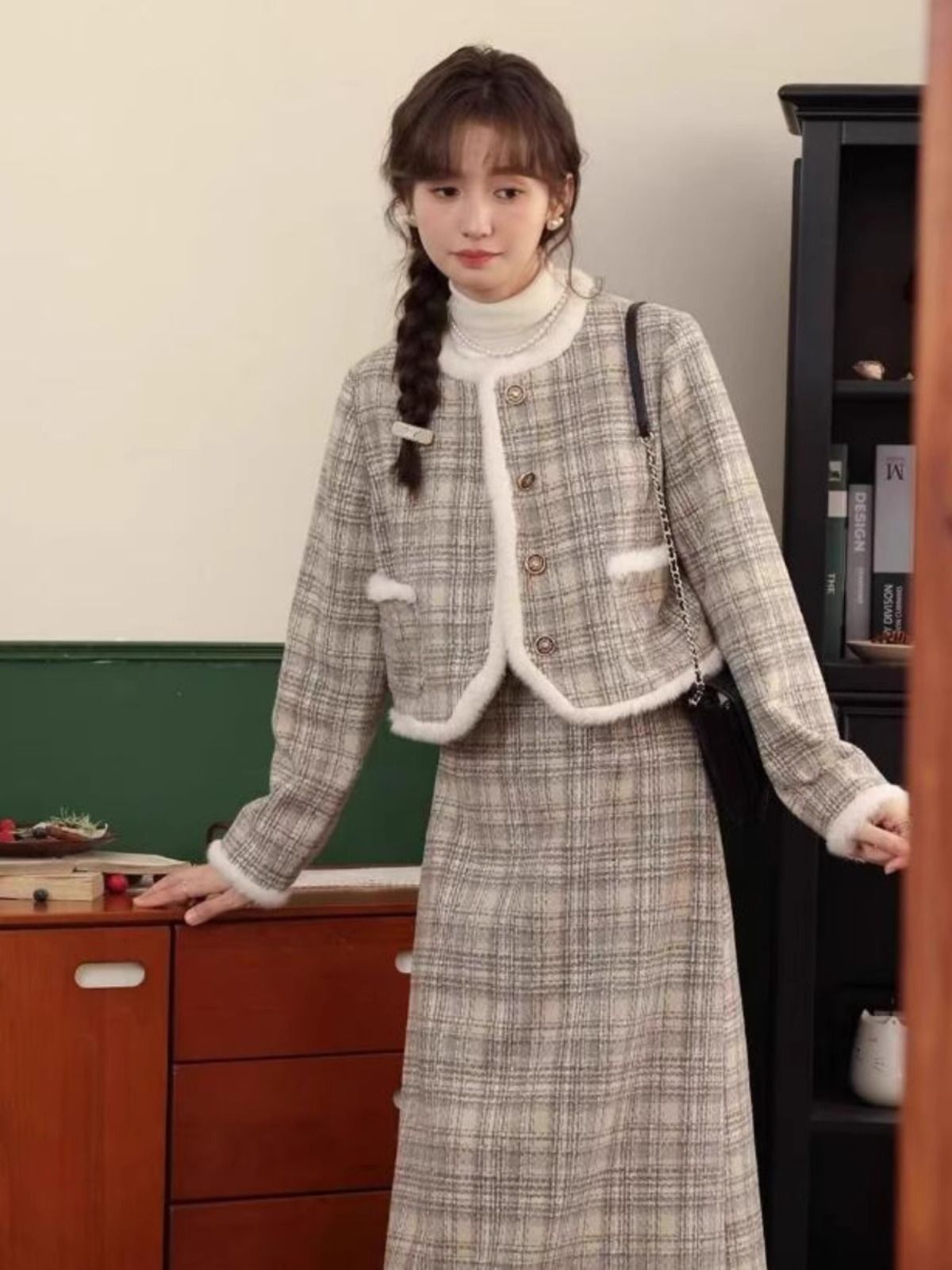 New Winter Two-Piece Set with Padded Cotton for Women